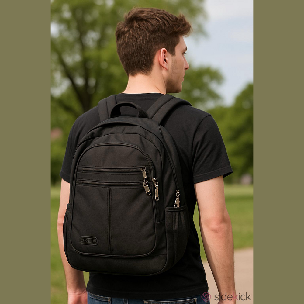 Eastsport Black Multi Pocket Backpack School Travel Work